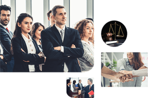 Business people standing together