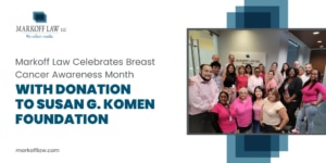 Markoff Law team poses in pink